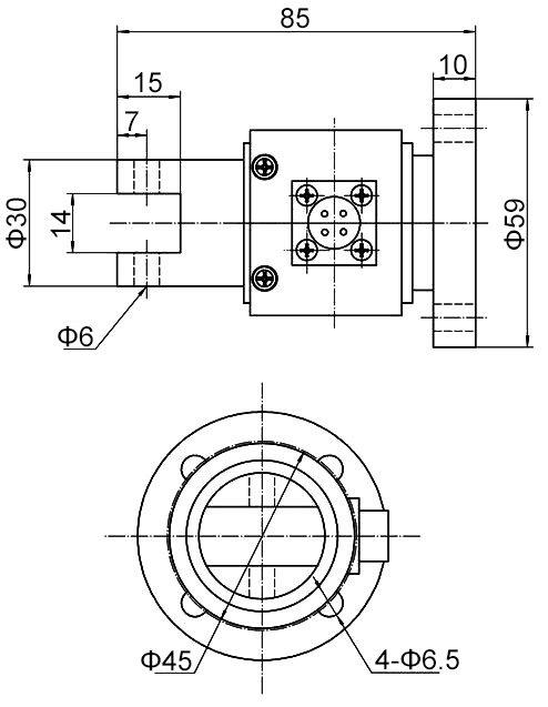 Reaction torque sensor for torque wrench calibration 5 Nm to 200 Nm dimension