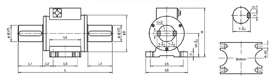 Rotary torque sensor non-contact 50 Nm to 50000 Nm dimension